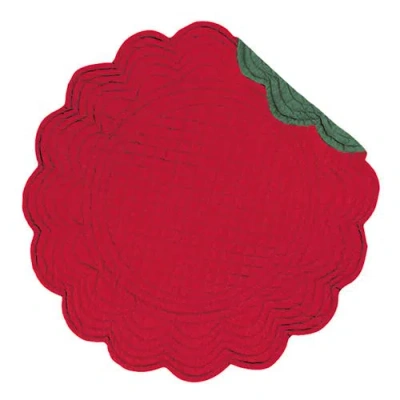 C & F Home C&f Home Red And Green Round Placemats Set Of 6, 17"