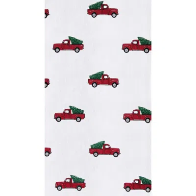 C & F Home C&f Home Red Truck Printed Flour Sack Kitchen Towel Dishtowel In Multi