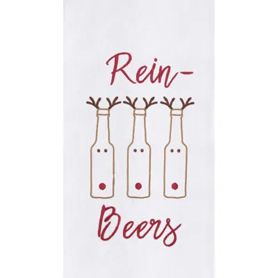 C & F Home C&f Home "rein Beers" Funny Holiday Christmas Embroidered Flour Sack Kitchen Towel Decor Decoration  In White