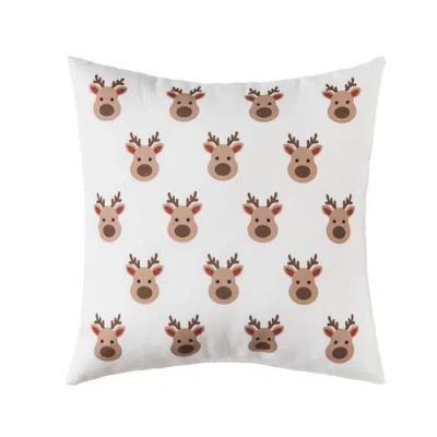 C & F Home C&f Home Reindeer Season Christmas Indoor/outdoor Accent Pillow, 18" X 18" In White