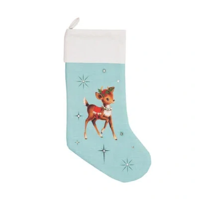 C & F Home C&f Home Reindeer Stocking In Blue