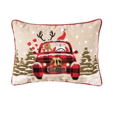 C & F Home C&f Home Road Trip Friends Christmas Led Light-up Throw Pillow, 18" X 18" In Brown