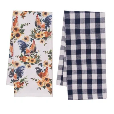 C & F Home C&f Home Rooster Farmhouse 100% Cotton Graphic Prints Set Of 2 Handtowels In Yellow