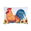 C & F Home C&f Home Rooster Farmhouse Sunflower Hooked Throw Pillow, 12" X 16" In Multi