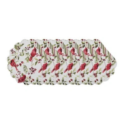 C & F Home C&f Home Rosalind Cardinal And Berries Quilt Round Set Of 6 Placemats 17" In Red