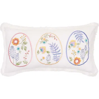 C & F Home C&f Home Rosebud Floral Easter Eggs Trio Egg Fringed Throw Pillow, 12" X 24" In Multi