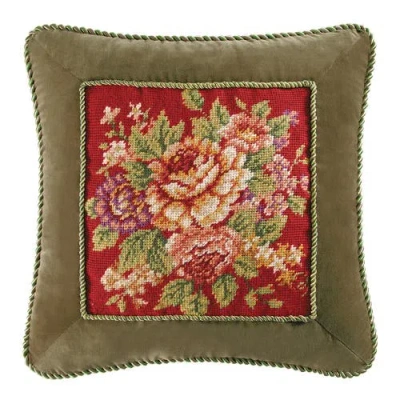 C & F Home C&f Home Rossa Needlepoint Accent Pillow Decor In Red
