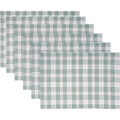 C & F Home C&f Home Sage & Gold Plaid Placemats Set Of 6, 13" X 19" In Green