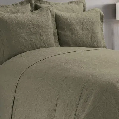 C & F Home Sage Slid Cotton Reversible Quilt In Sage Green