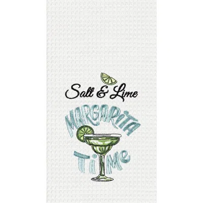 C & F Home C&f Home "salt & Lime It's Margarita Time" Waffle Weave Dishtowel In Multi