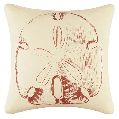 C & F Home Sand Dollar High Definition Throw Pillow In Red;cream