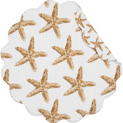 C & F Home C&f Home Sandbridge Stars Round Placemats Set Of 6, 17" Decor In White