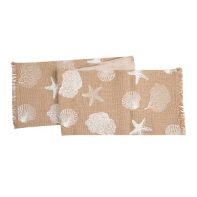 C & F Home C&f Home Sandy Coast Cotton Table Runner 14" X 72" In Brown