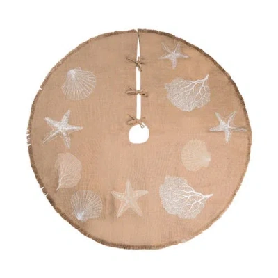 C & F Home C&f Home Sandy Coast Tree Skirt In Brown