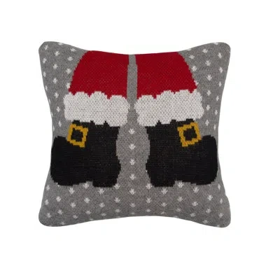 C & F Home Santa Shoes Pillow In Gray;red