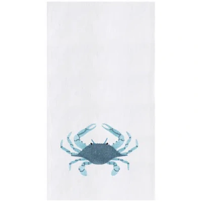 C & F Home C&f Home Sea Glass Crab Kitchen And Bathroom Graphic Print Hand Towel In Blue