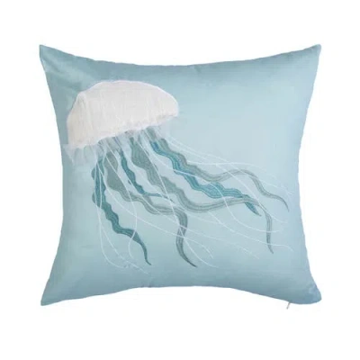 C & F Home C&f Home Sea Glass Jellyfish Embroidered Throw Pillow, 18" X 18" In Blue