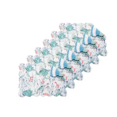 C & F Home C&f Home Sea Turtle Cove Placemats Set Of 6, 13" X 19" In White