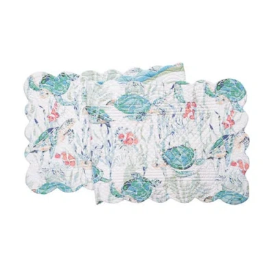 C & F Home C&f Home Sea Turtle Cove Table Runner 14" X 51" In Blue