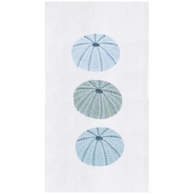 C & F Home C&f Home Sea Urchin Shores Kitchen And Bathroom Embroidered Hand Towel In Blue
