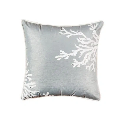 C & F Home C&f Home Seafoam Blue Coral Square Embellished Throw Pillow Decor