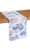 C & F Home C&f Home Seahorse Sands Reversible Graphic Print Machine Washable Scallop Quilt Table Runner 14" X 5 In Blue