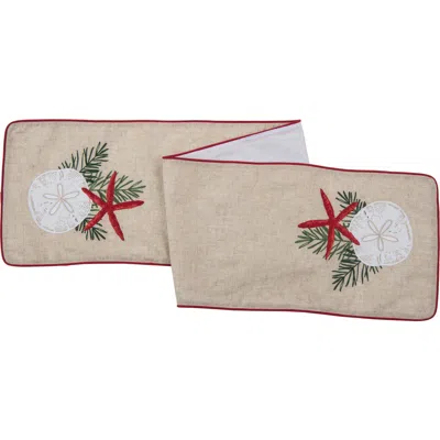 C & F Home C&f Home Seaside Greeting Table Runner 14" X 72" In Neutral