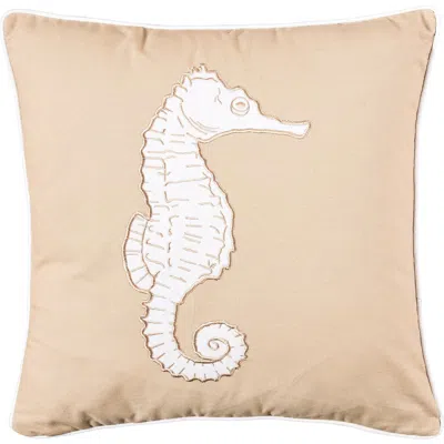 C & F Home C&f Home Seaside Seahorse Applique Accent Throw Pillow Decor In White