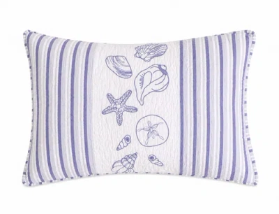 C & F Home C&f Home Seaside Shells 100% Cotton Standard Pillow Sham 20" X 26" In Blue