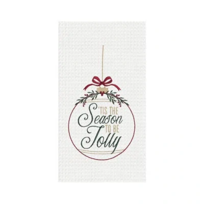 C & F Home C&f Home Season To Be Jolly Ornament Towel In White