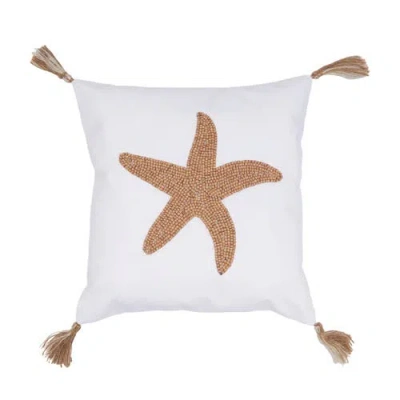 C & F Home C&f Home Seastar Handmade Wood Beaded Throw Pillow In Gold