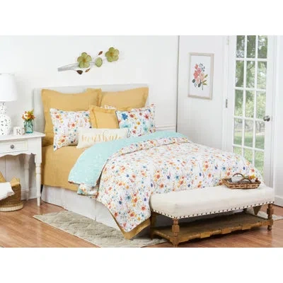 C & F Home Sheila Cotton Reversible Quilt Set In Yellow