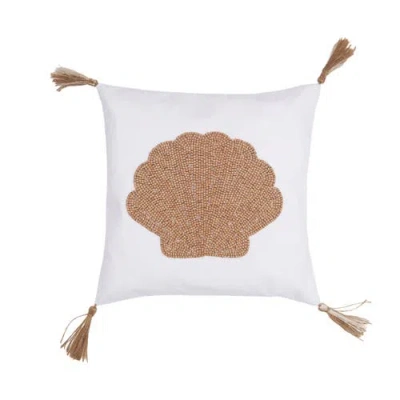 C & F Home C&f Home Shell Handmade Wood Beaded Throw Pillow In Orange