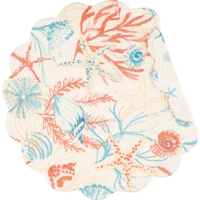 C & F Home C&f Home Shelly Shores Round Placemat, Set Of 6, 17" Decor In Multi