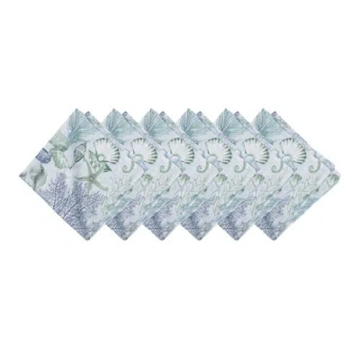 C & F Home C&f Home Shoreline Waters Cotton Napkins Set Of 6 In Blue