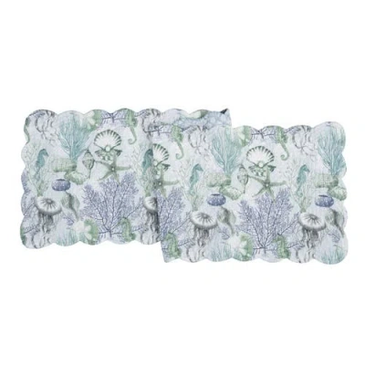 C & F Home C&f Home Shoreline Waters Cotton Table Runner 14" X 51" In Multi