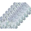 C & F Home C&f Home Shoreline Waters Scalloped Placemats Set Of 6 Nautical Design, 13" X 19" In Blue