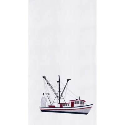 C & F Home C&f Home Shrimp Boat Kitchen And Bathroom Embroidered Hand Towel In Multi
