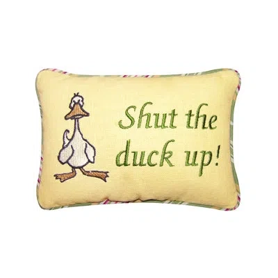 C & F Home Shut The Duck Up Embroidered Petite Throw Pillow In Yellow