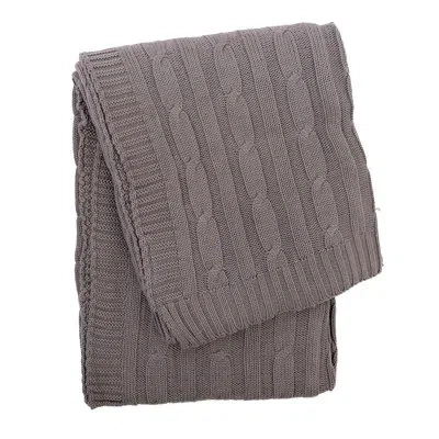 C & F Home Silver Mistletoe Charcoal Cable Knit Throw Blanket