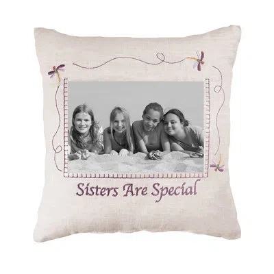 C & F Home Sisters Are Special Embroidered Picture Throw Pillow In Gray;purple