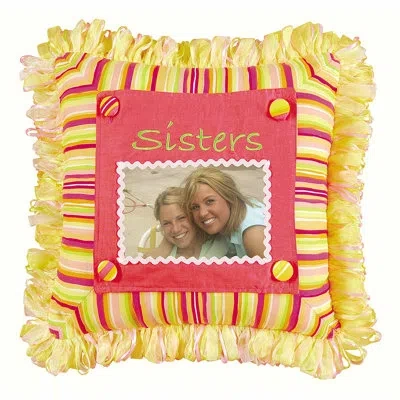C & F Home Sisters Picture Throw Pillow In Yellow;pink