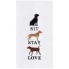 C & F Home C&f Home Sit Stay Love Dog Kitchen And Bathroom Embroidered Hand Towel In Multi