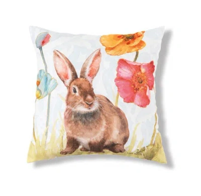 C & F Home C&f Home Sitting Easter Bunny Indoor/outdoor Accent Throw Pillow 18" X 18" In Multi
