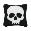 C & F Home C&f Home Skull Skeleton Hooked Small 8" Accent Pillow Halloween Décor In Black