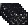 C & F Home C&f Home Skully Placemats Set Of 6, 14" X 20" In Black