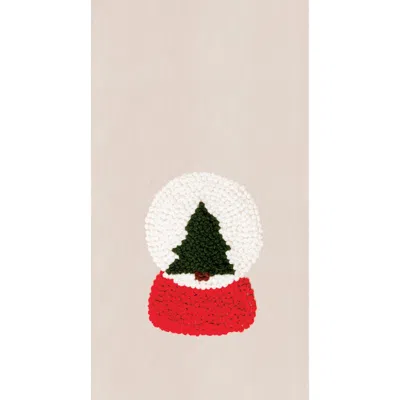 C & F Home C&f Home Snow Globe Tree French Knot Flour Sack Kitchen Towel In Neutral