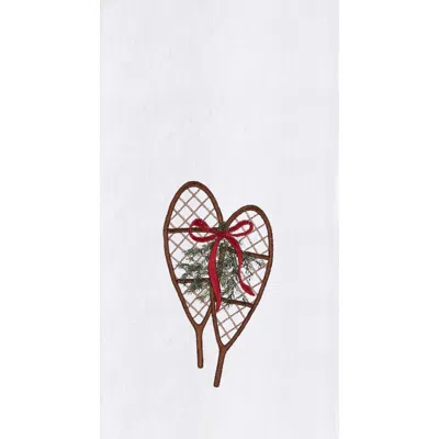 C & F Home C&f Home Snow Shoes With Mistletoe Winter Sports Christmas Towel In Multi