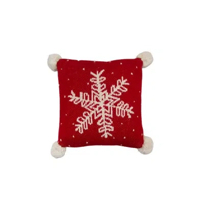 C & F Home Snowflake Pillow In White;red