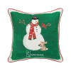 C & F Home C&f Home Snowman Alphabet Printed & Embellished Christmas Throw Pillow, 18" X 18" In Green